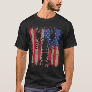 Lobster Seafood  Cooking Chef USA American Flag Vi T-Shirt