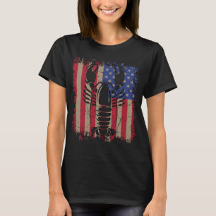 Lobster Seafood  Cooking Chef USA American Flag Vi T-Shirt