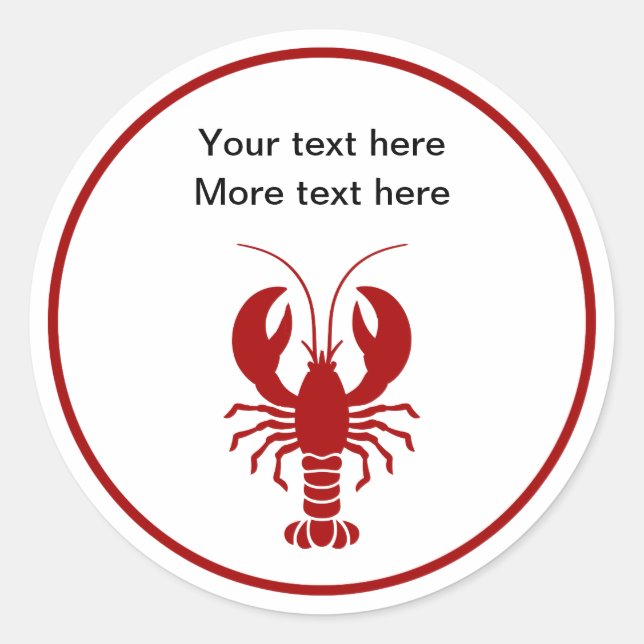 Lobster Seafood Theme Classic Round Sticker (Front)