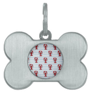 lobster seersucker pet name tag