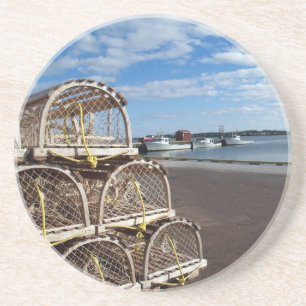 Lobster Shack Series---Fishing Boats and Traps Coaster