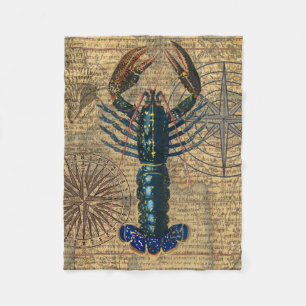 Lobster Shellfish Seafood Maine Classic Ocean Fleece Blanket