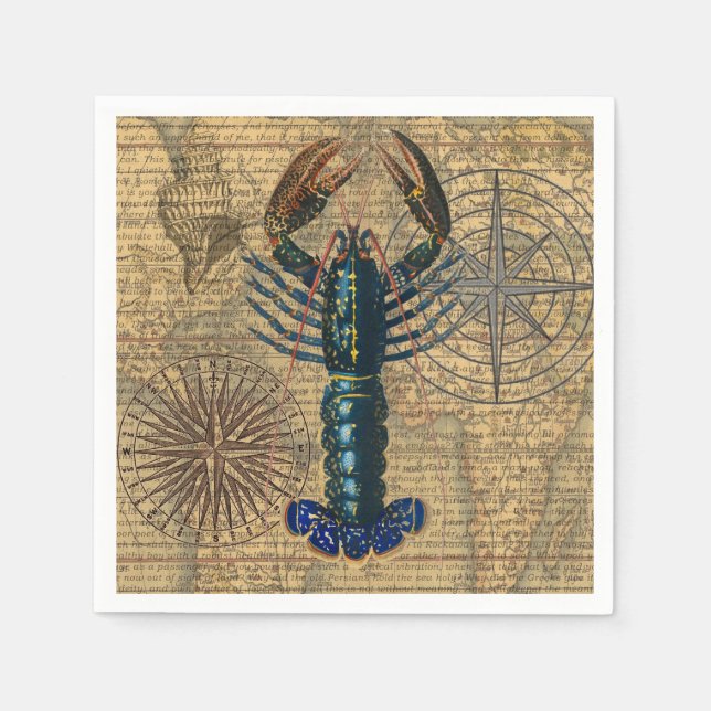 Lobster Shellfish Seafood Maine Classic Ocean Napkin (Front)