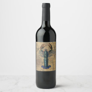 Lobster Shellfish Seafood Maine Classic Ocean Wine Label