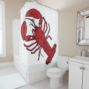 Lobster shower curtain