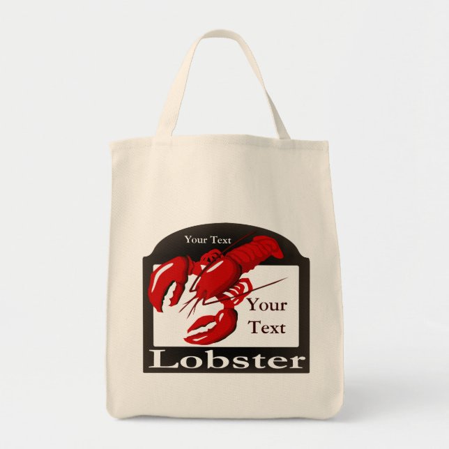 Lobster Sign Design Template  Grocery Tote Bag (Front)