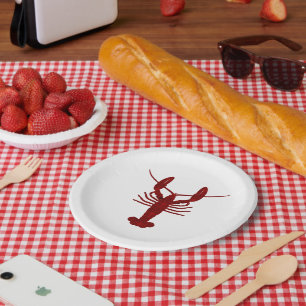 Lobster Silhouette Paper Party Plates