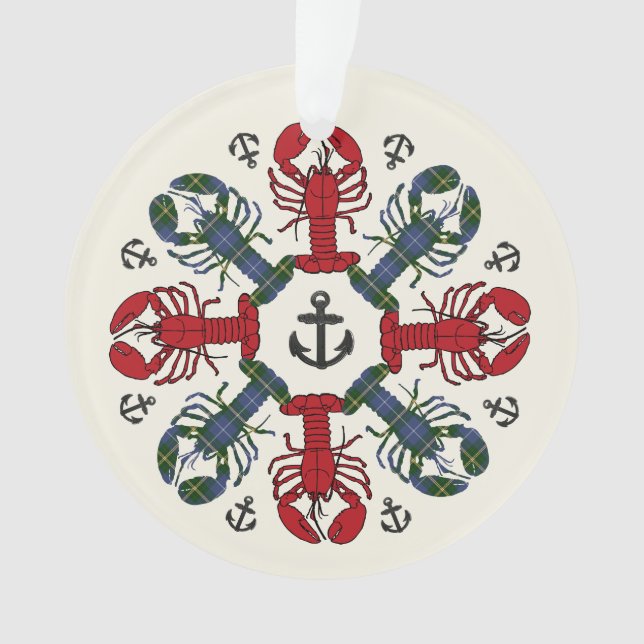 Lobster Snowflake Anchor N.S. Christmas ornament (Front)
