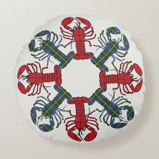 Lobster Snowflake N.S. Tartan Christmas pillow