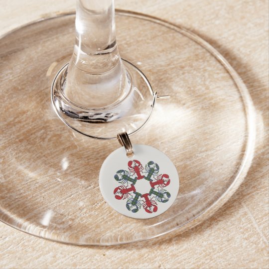 Lobster Snowflake N.S.Tartan Christmas Wine Charms