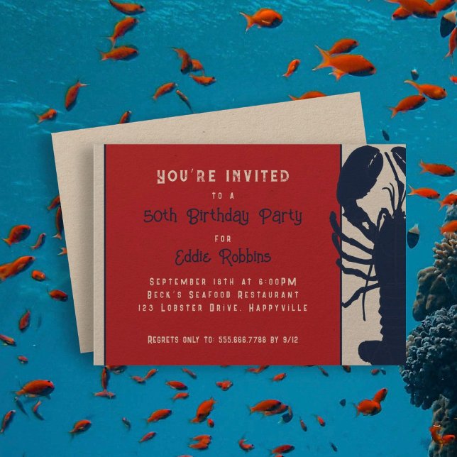 Lobster Summer Birthday Party Invitation (Creator Uploaded)