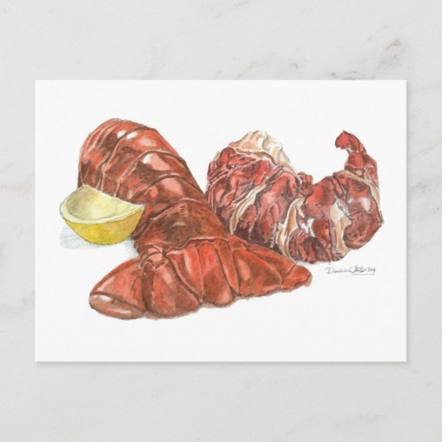 Lobster Tail Art Postcard (Front)