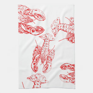 Lobster tails and claws kitchen towel