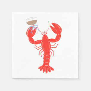 Lobster Theme Cocktail  Napkin