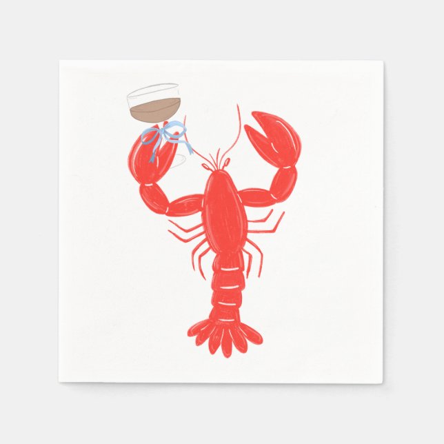 Lobster Theme Cocktail  Napkin (Front)