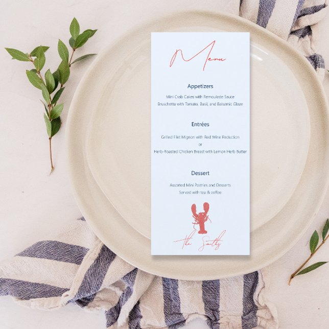 Lobster Themed Maine wedding Menu (Creator Uploaded)