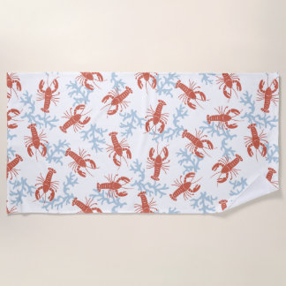 Lobster Toss Beach Towel