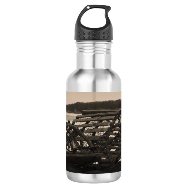 Lobster Traps Sepia 710 Ml Water Bottle (Front)
