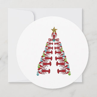Lobster tree Christmas holiday card