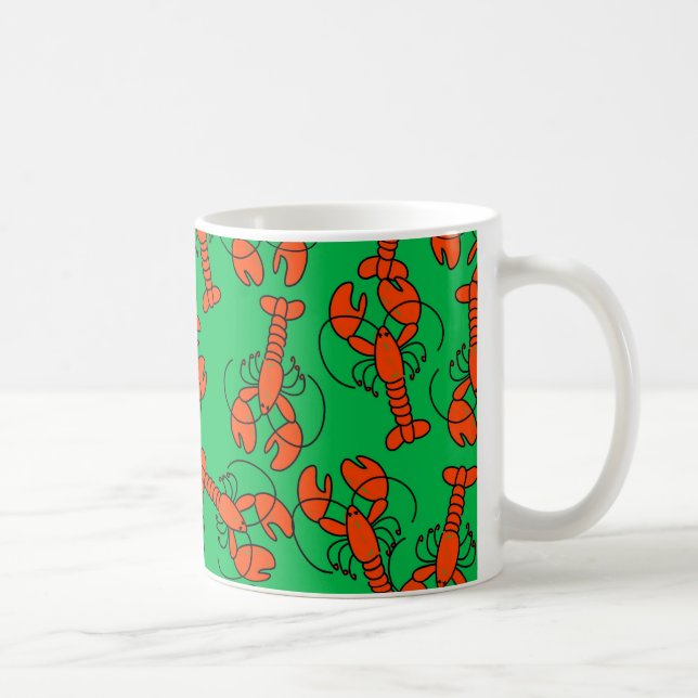 Lobster Wallpaper Coffee Mug (Right)