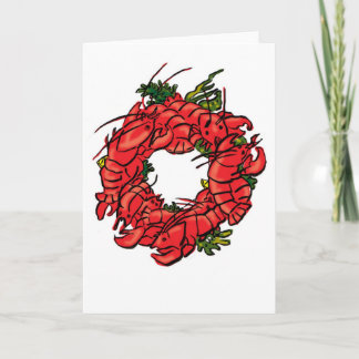 lobster wreath holiday card