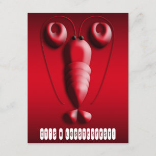Lobsterfest Cute Red Lobster Heart-Shaped Pincers Invitation