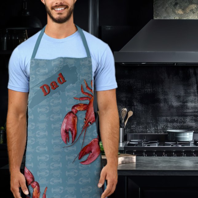 Lobsters Crawling Chef Guy Long Apron (Creator Uploaded)