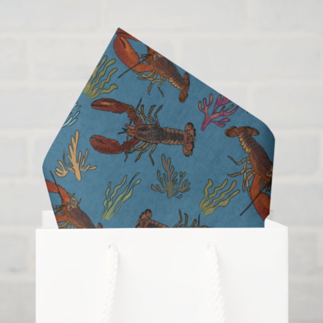 Lobsters in the Sea Pattern Illustrated Tissue Paper (Gift Bag)