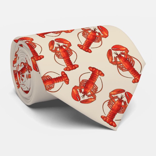 Lobsters on Sand Necktie (Rolled)