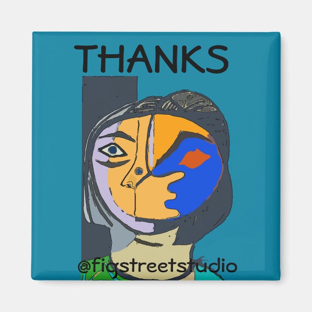 Local Artist, Thanks, edit text Magnet (Front)