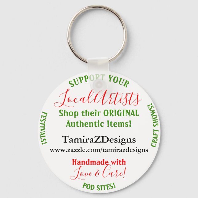 Local Artists Business Key Ring (Front)