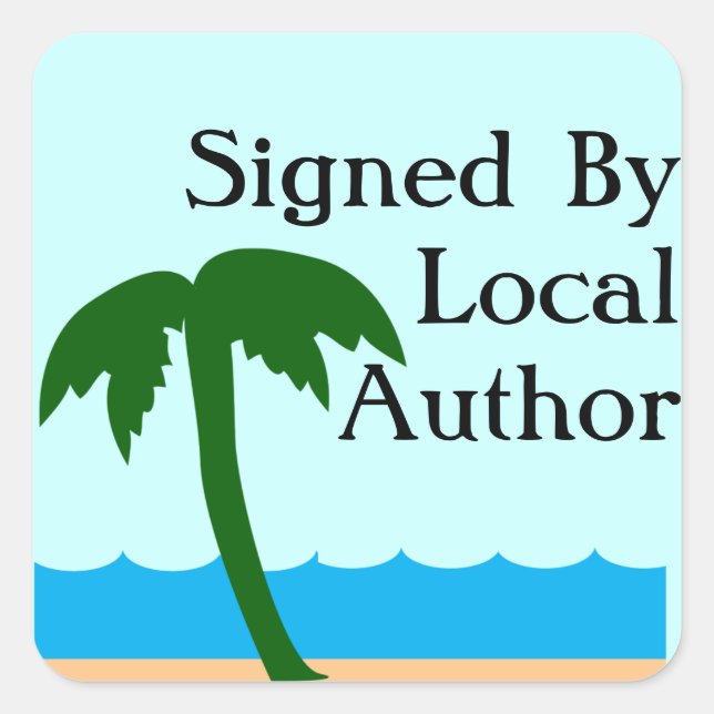 Local Author Autographed Palm Promo Square Sticker (Front)