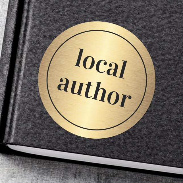 Local author golden gradient book signing classic round sticker (Local author golden gradient book signing classic round sticker)