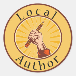 Local Author Round Book Cover Sticker