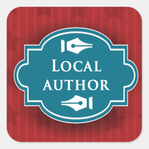 Local Author Square Book Cover Sticker