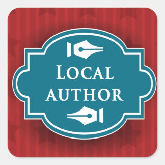 Local Author Square Book Cover Sticker