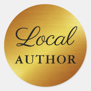 Local Author Writer Book Promo Gold B Classic Round Sticker
