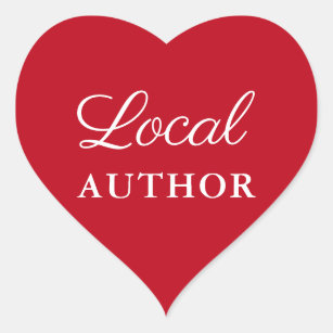 Local Author Writer Book Promo Red Heart Heart Sticker