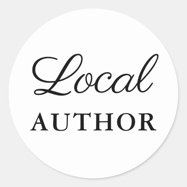 Local Author Writer Book Promo White or Pick Classic Round Sticker (Front)