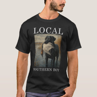 Local Boy Black Lab Duck Hunting Dog Vintag T-Shirt