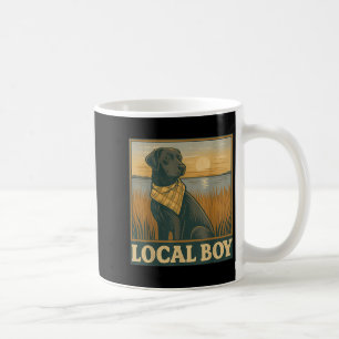 Local Boy Black Lab Hunting Dog Marsh Scene Sunset Coffee Mug