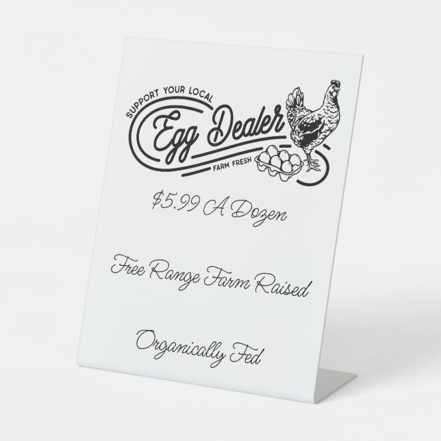 Local Chicken Eggs Dealer Pedestal Sign (Front)