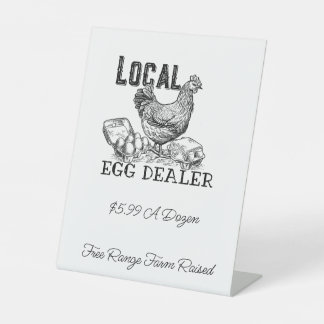 Local Chicken Eggs Dealer Pedestal Sign