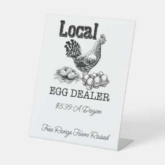 Local Chicken Eggs Dealer Pedestal Sign