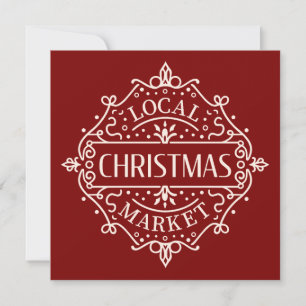 Local Christmas market red aesthetic Invitation