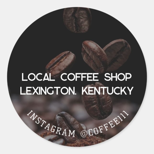 Local Coffee Shop Classic Round Sticker (Front)