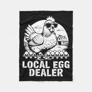 Local Egg Dealer Funny Retro Easter Farm Chicken B Fleece Blanket
