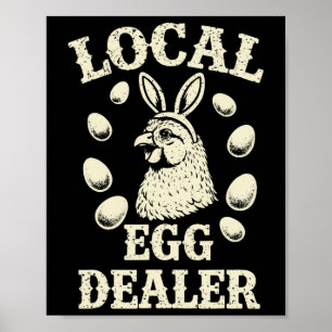 Local Egg Dealer Poultry Farm Easter Day Farmer Poster