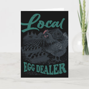 Local Egg Dealer Retro Chicken Funny Farmer Easter Card