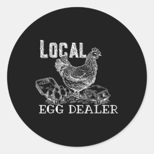 Local Egg Dealer Retro Chicken Funny Farmer Easter Classic Round Sticker